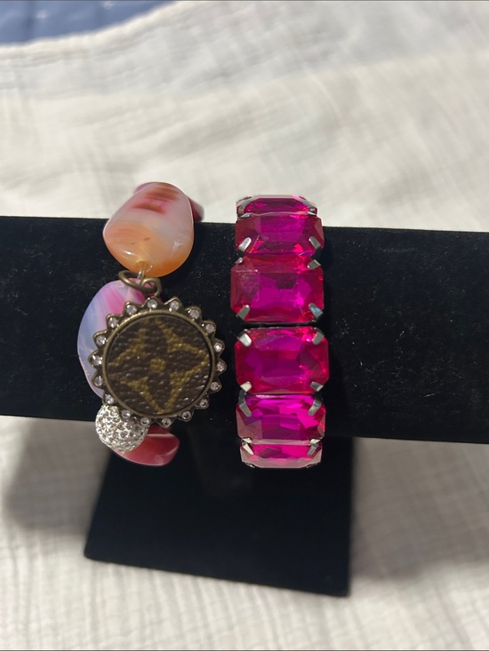 Keep It Gypsy Jewelry - Keep it Gypsy Upcycled LV Quatrefoil Gemstone bracelet set